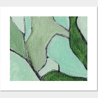 Mint Green Abstract Art Posters and Art